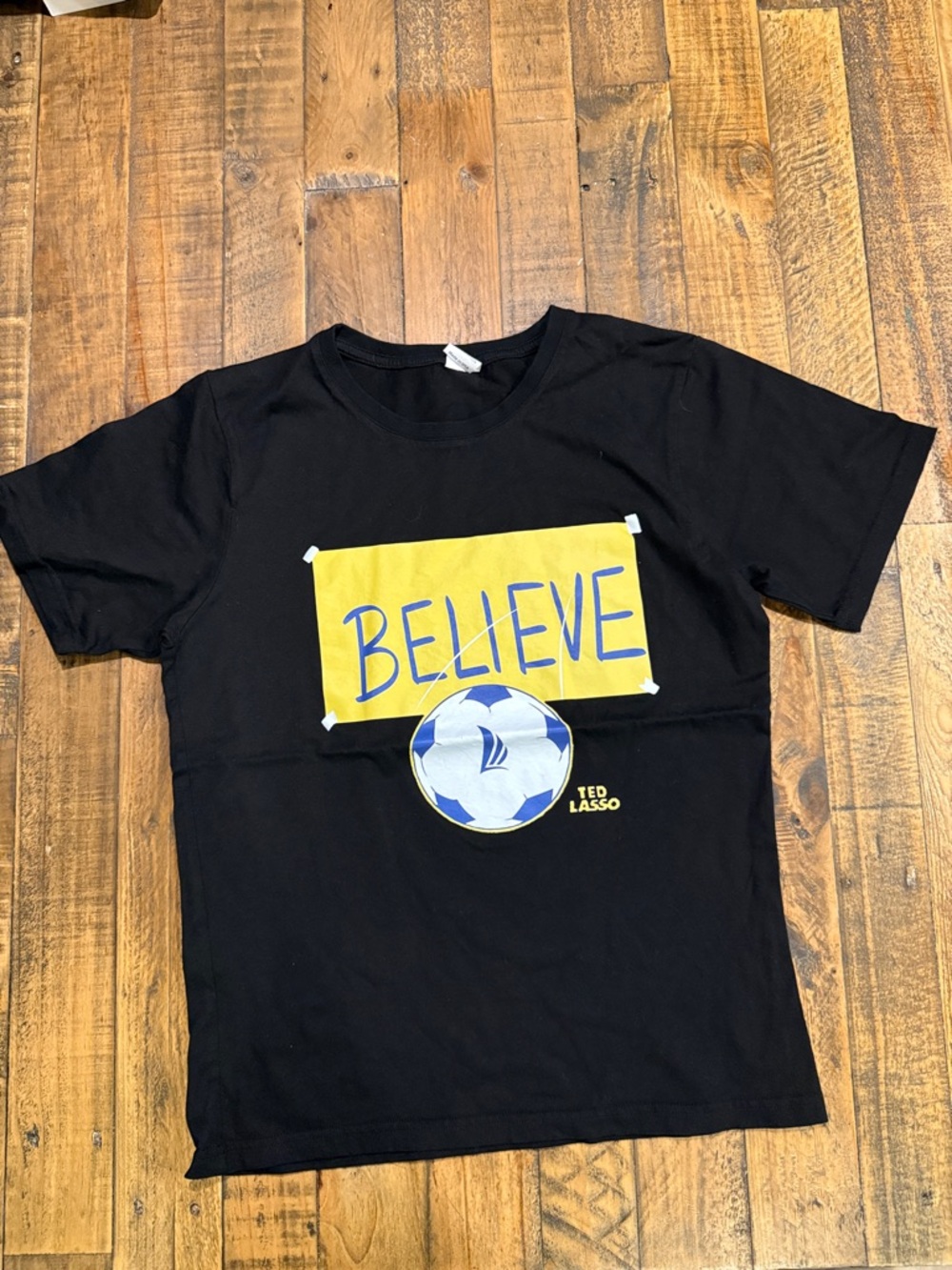 Men’s small Ted Lasso 'Believe' Black Graphic Tee